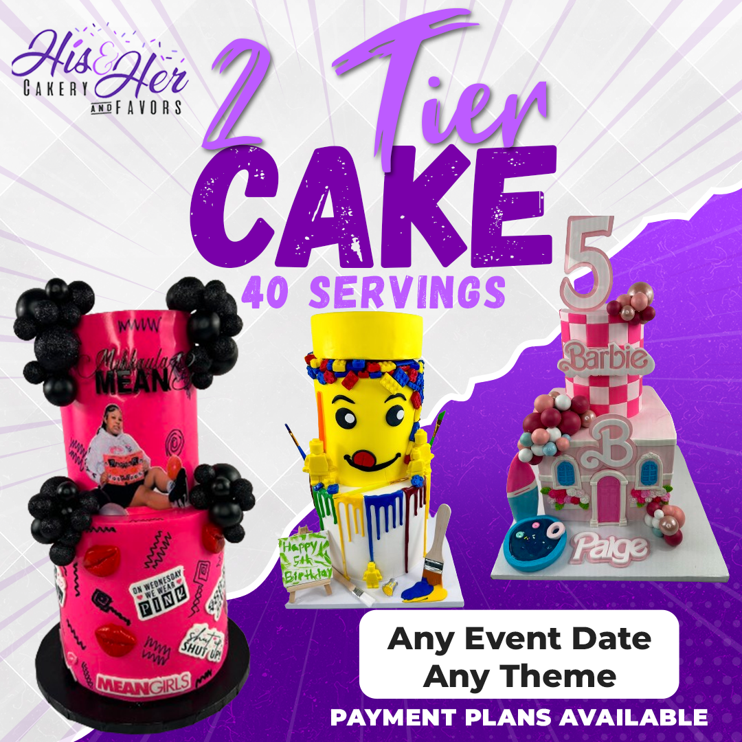 2 Tier Cake ( 40 Servings )